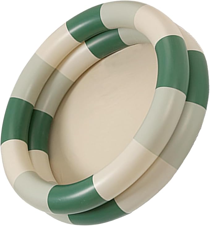 Cute Inflatable Pool Baby Blow Up Swimming Pool Family, Thickened Water Pool, Space Saving Design (Green Stripe)
