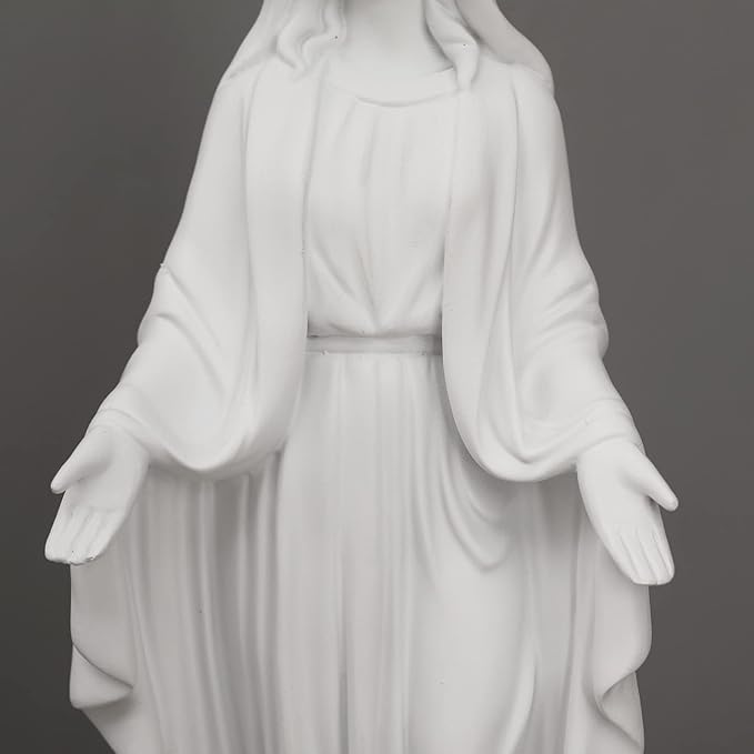 12 Inch Blessed Virgin Mary Decorative Figurine，Catholic Religious Gifts 12 Inch Resin Statue Figurine (White)…
