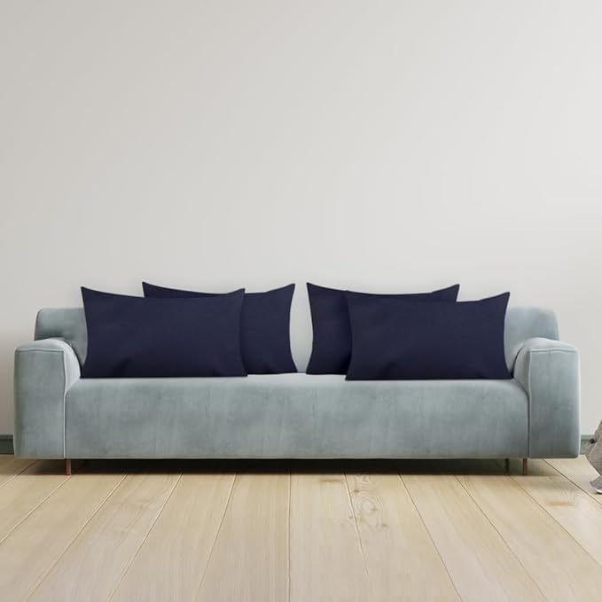 Covers & All Premium Square Throw Pillow Inserts with Covers Set of 4, 16 x 24 Inches Navy Blue, Decorative Cushions for Couch Sofa Home Decor Office Travel UV Resistant Waterproof Soft Cushions