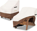 Adirondack Chair Covers 2 Pack,Waterproof Heavy Duty Patio Furniture Cover for Outdoor Chair Size 32 W x 35 D x 36 H inches,Beige & Brown