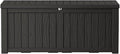 150GAL Black Large - Capacity Outdoor Deck Box with Lockable Compartment - Waterproof, SGS - Protected Against UV, Ideal for Storing Large Patio Furniture Sets and Seasonal Decor, Hassle