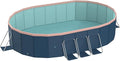 3.0m Oval Non-Inflatable Garden PVC Swimming Pool in Blue-Gray