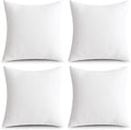 MIULEE Pack of 4 24x24 Inch Outdoor Pillow Inserts Waterproof Decorative Throw Pillow Insert, Square Lumbar Garden Pillow Form for Patio Sofa Couch