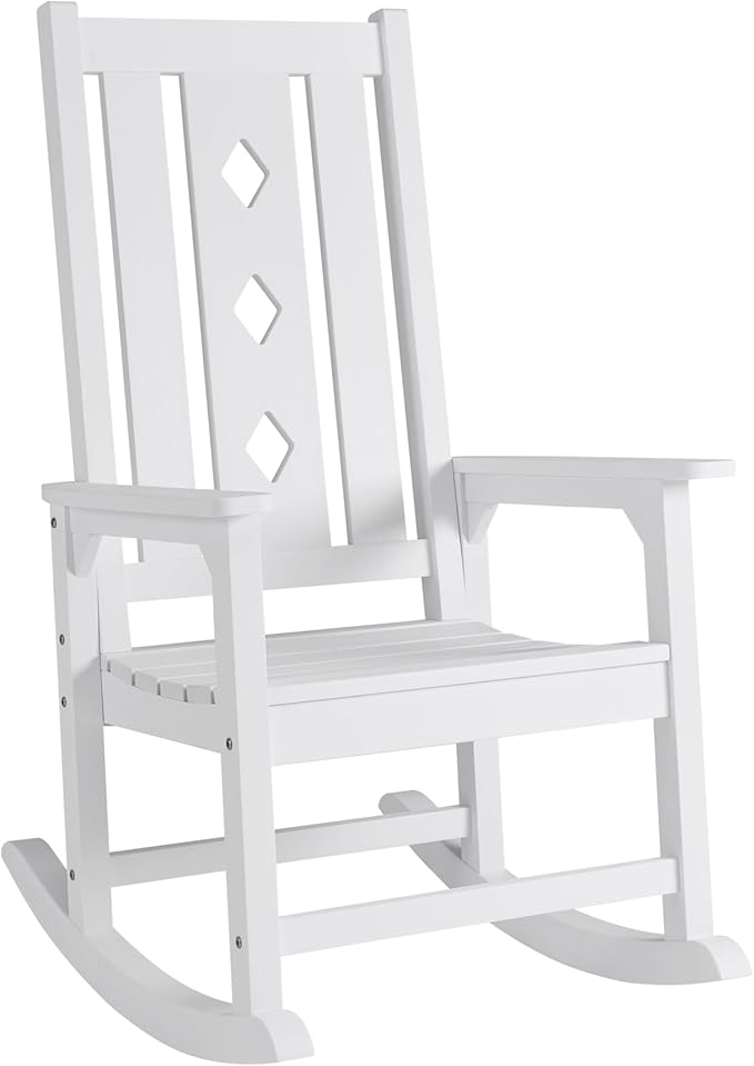 Oversized Rocking Chair, Outdoor Rocking Chair for Adults, All Weather Resistant Porch Rocker for Lawn Garden, 350lbs Weight Capacity