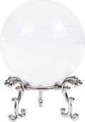 Crystal Ball Glass Globe Decor - Crystal Sphere with Stand & Gift Box, Clear Decorative Crystal Globe, 3D Crystal Ball for Home Decor Photography, Gazing Divination Fengshui Meditation, 3 inch/80mm