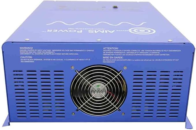 AIMS Power 4000 Watt 24 VDC Pure Sine Inverter Charger 120 VAC Output 55A Charger 30A Transfer Switch ETL Cert to UL 458/1012/1741 Standards CSA PICOGLF4024120UL
