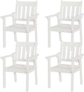 YEFU Patio Dining Chairs Set of 4: All Weather Outdoor Dining Chairs with Wide Curved Seat and Backrest - Outdoor Furniture Plastic for Outside Backyard/Garden/Porch/Deck 350lbs Capacity White
