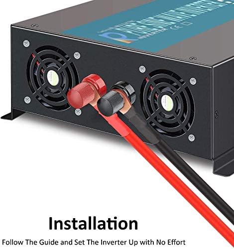 WZRELB 1000W 12V 120V Pure Sine Wave Power Inverter with 2 AC Outlets,Car Inverter