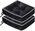 ERWUDEling Outdoor Chair Cushions Set of 2, Patio Cushions for Outdoor Furniture, Tufted Waterproof Outdoor Chair Pads, 17x17x5inch,Black