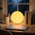LED Glowing Ball Light, 8-in RGB Color Changing LED Orb Night Light Mood Lamp for Kid, 16 Colors 4 Lighting Modes & 8 Brightness Sphere Lamp w/Remote, Rechargeable Outdoor Globe Lights for Home Patio