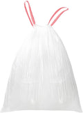 13 Gallon Trash Bags Drawstring, Pack of 28 Garbage Bags for Kitchen and Home Use, 63x70cm Size, 12g/pcs, Unscented, White
