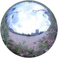 Durable Stainless Steel Gazing Ball, Hollow Ball Mirror Globe Polished Shiny Sphere for Home Garden (15.7 Inch)