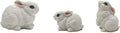 3PCS Bunny Statues Garden Decorations Set, Outdoor Small Light Weight Baby Rabbit Garden Statues for Outside Patio, Porch, or Flower Pots