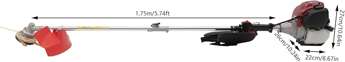 Gas Powered Trimmer, 35.88cc Gas Powered Weed Eater 8500RPM Gas Weed Eater with Goggles for Home Lawn Mowing and Orchard Mowing 10.24 x 8.66 x 10.63 Inch