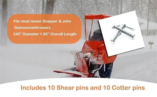 Replacement Snowthrowers Simplicity or Snapper Shear Pins for 703063, 1668344, 1686806yp (20 Pack)