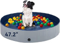 Foldable Dog Pet Bath Pool,Portable Hard Plastic Swimming Pool,Pet Bathing Tub for Small Medium Large Dogs Cats,39 x 12 Inches Grayish Blue