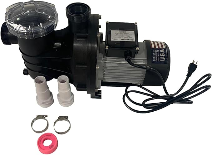 FibroPool Sand Filter Pump System For Above Ground Swimming Pools - Designed and Assembled in USA - Hose Adapters Included - High Efficiency - FSP Series (FSP16) Black