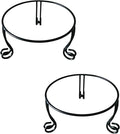 2 Pack Metal Gazing Ball Stand for 10 or 12 Inch Outdoor Garden Gazing Globes,Metal Display Stand for Plant or Flowerpot Holder,Birdbath Bowl Stand 5 Inch Tall,Black