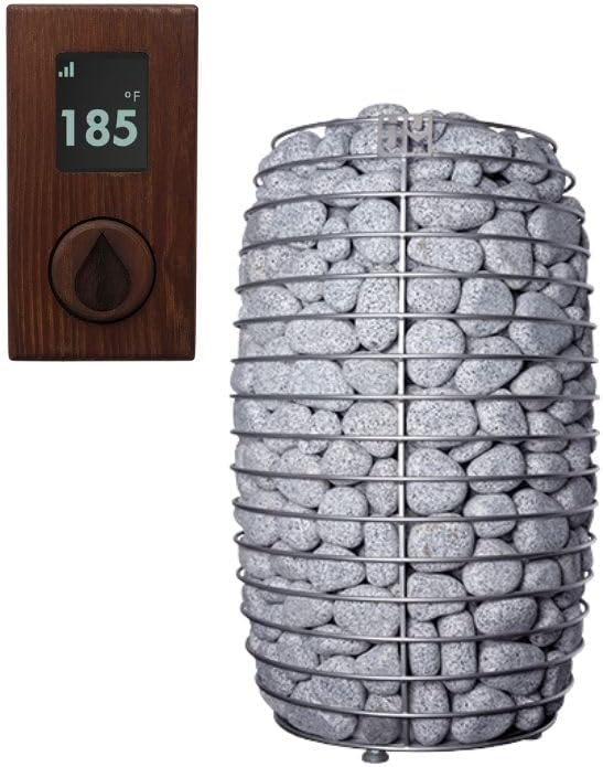 GL4 Outdoor Sauna Kit, Garden Luxury-Series Outdoor DIY Sauna Kit, Thermo-Spruce, up to 4 Persons Bundles (Sauna Heater and Sauna Stones Included) (HIVE MINI 6 WiFi - Wood)