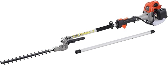VEVOR 43cc 6-in-1 Multi-Functional Trimming Tool, Hedge Trimmer, Weed Eater, String Trimmer, Brush Cutter, Edger, Pole Saw Chainsaw Pruner with Extension Pole, w/EPA, CE and EMC Certification