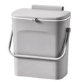 LALASTAR Kitchen Compost Bin for Countertop or Under Sink, Hanging Small Trash Can with Lid for RV/Office/Bedroom/Dorm, Mountable Indoor Compost Bucket, 9L/2.4 Gal, Grey