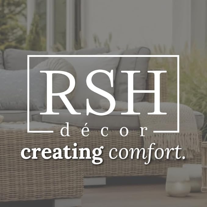 RSH DECOR: Square Throw Pillows Set of 2 | 17” x 17” | All-Weather Spun Fabric | Water and Fade-Resistant | Outdoor Accent Pillows for Patio Furniture | Gregoire Fresco