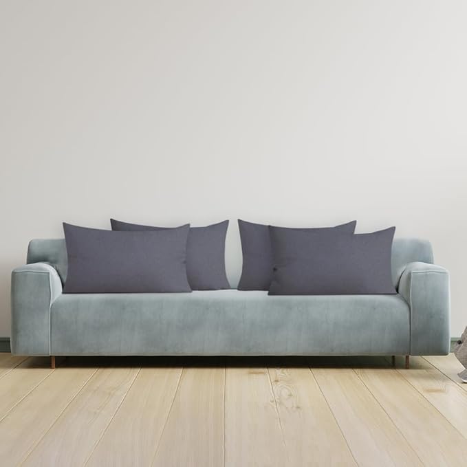 Covers & All Premium Square Throw Pillow Inserts with Covers Set of 4, 20 x 26 Inches Charcoal Gray, Decorative Cushions for Couch Sofa Home Decor Office Travel UV Resistant Waterproof Soft Cushions