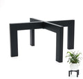 Heavy-Duty Metal Plant Stands Indoor Outdoor, 2/3 Pack Modern Plant Holder & Rattan Stool - Low Short Black Plant Stands Fit 5-12 Inch Pots (Plant Not Included)(3Pcs)