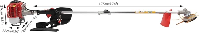 Weed Wacker Gas Powered, 26cc 2-Stroke Cordless Grass String Trimmer Lawn Edger, Weed Eater Brush Cutter with Shoulder Strap, Grass Trimmer Tools for Garden and Yard