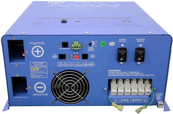 AIMS Power 4000 Watt 24 VDC Pure Sine Inverter Charger 120 & 240 Split Phase VAC Output 55A Charger 30A Transfer Switch ETL Cert to UL 458/1012/1741 Standards CSA PICOGLF4024240SUL