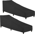 SunPatio Waterproof Outdoor Chaise Lounge Cover , 2 Pack Patio Lounge Chair Covers with Windproof Buckle Straps, UV & Rip & Fade Resistant, All Weather Protection, 80W x 30D x 26H inch, Black