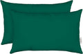 RSH DECOR: Sunbrella Lumbar Throw Pillows Set of 2 | 20" x 12" | Water and Fade-Resistant Performance Fabric | Outdoor Pillow Covers with Down-Alternative Inserts | Canvas Forest Green
