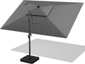 9' X 12' Cantilever Outdoor Patio Umbrellas Double Top Large Rectangle Umbrella Heavy Duty 360°Rotation Offset Umbrella for Garden Deck Pool Patio,Grey