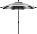 California Umbrella 9' Rd Pacific Trail Series Aluminum Patio Umbrella, Crank Lift, Push Button Tilt, Black Finish, Sunbrella Cabana Classic Fabric
