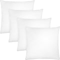 Covers & All Premium Square Throw Pillow Inserts with Covers Set of 4, 16 x16 Inches White, Decorative Cushions for Couch Sofa Home Decor Office Travel UV Resistant Waterproof Soft Cushions Pillows