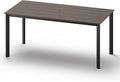Outdoor Patio Dining Table, Aluminum & HDPE Outdoor Table with Umbrella Hole, All-Weather for Deck, Garden, Lawn, Backyard, Poolside and Indoor Use (Charcoal)