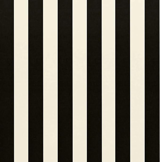 RSH Décor Jumbo Lumbar Pillow Covers – Set of 4 | 26" x 16" | for Outdoor Patio, Lounge, Adirondack, Deck | Water & Fade-Resistant | Black & White Stripe | Includes Down-Alternative Inserts