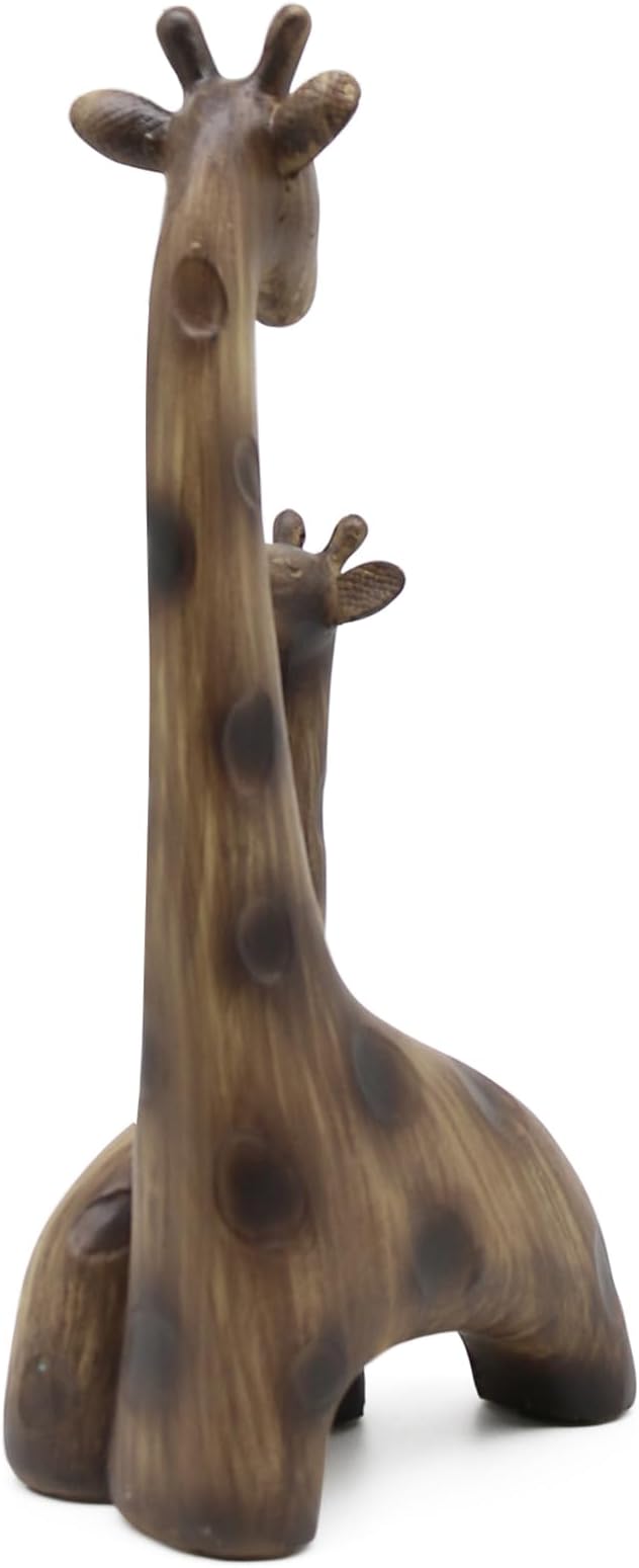 Lukitas Giraffes Statue and Sculpture Decor, Mom-and-Baby Giraffe Figurine, Creative Desktop Decorative Ornaments, Resin 11.5''