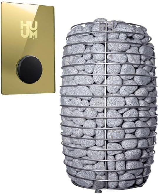 GL4 Outdoor Sauna Kit, Garden Luxury-Series Outdoor DIY Sauna Kit, Thermo-Spruce, up to 4 Persons Bundles (Sauna Heater and Sauna Stones Included) (HIVE MINI 6 WiFi - Gold)