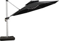PURPLE LEAF 13 Feet Double Top Round Deluxe Patio Umbrella Offset Hanging Umbrella Outdoor Market Umbrella Garden Umbrella, Black