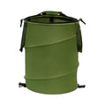 Collapsible Pop Up Trash Can, Outdoor Recycling Bin 13.8x15.8 in, 600D Oxford Cloth Yard Waste Bags, Camping Trash Can With Clip and Zip Lid (1Pcs-Green 10 Gallons)