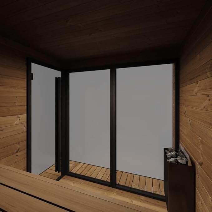GL6 Outdoor Sauna Kit, Garden Luxury-Series Outdoor DIY Sauna Kit, Thermo-Spruce, up to 6 Persons Bundles (Sauna Heater and Sauna Stones Included) (HIVE MINI 11 WiFi - Wood)