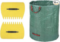 CFH-ALLEZ 1 Pair Lawn Claws Garden Leaves Cleaning Trash Leaf Scoop Collect + 1 Packs 72 Gallons Garden bag Reusable Garden Garbage Bag (Yellow)