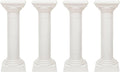 Roman Columns Wedding Column Stand Roman Pillar Plant Stand Plastic Greek Column Statue Pedestal Flower Pot Holder Decor, Wedding Event Party Elegant Decorative Column (White, 4Pcs, 11.4x31.5 Inch)