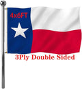 Jayus Double Sided Texas State Flag 4x6 FT Outdoor- 220D Heavy Duty Republic of Texas Flags Banners- Vivid Colors UV Resistant TX Flags with 2 Brass Grommets