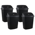 4 Pack 70 liters Large Outdoor Trash Can, Black Recycling Bin with Swing Lid