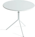 Minimalist Design 31.5 Inch Diameter Round Metal Patio Table, Bistro Table, Dining Table, Suitable for Indoor and Outdoor Cafes and Restaurants (White)