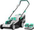 Litheli Cordless 17 Inch Electric Lawn Mower, 2 x 20V 4.0Ah Battery Powered Push Lawn Mowers with Brushless Motor, Battery & Charger Included