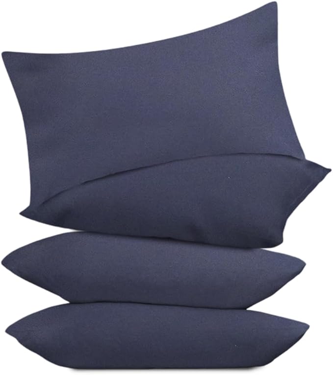 Covers & All Premium Square Throw Pillow Inserts with Covers Set of 4, 16 x 24 Inches Navy Blue, Decorative Cushions for Couch Sofa Home Decor Office Travel UV Resistant Waterproof Soft Cushions