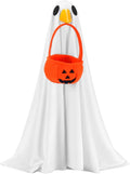 Abbylike Halloween Porch Goose Outfit Ghost Goose Outfit Fall Halloween Geese Costume Clothes with Pumpkin Bag for 23'' Cement Plastic Duck Yard Lawn Statue Decorations